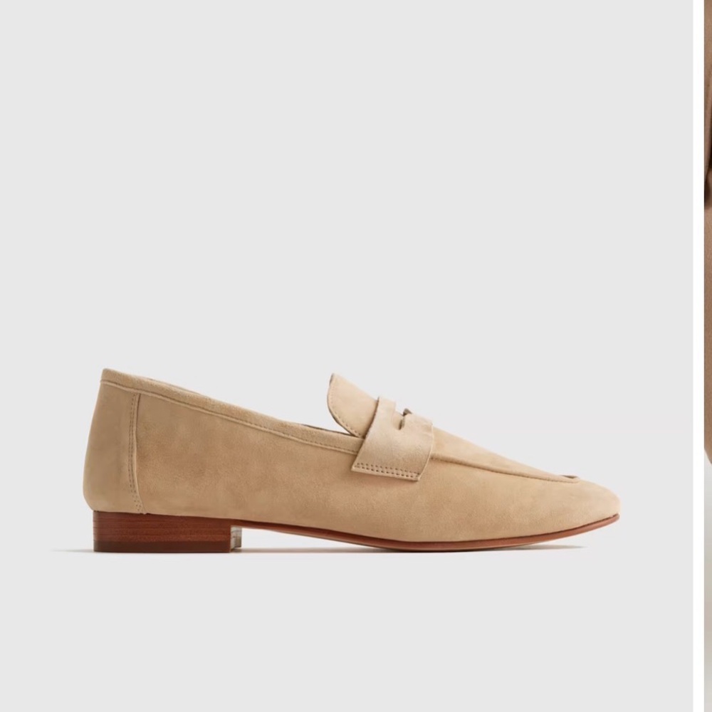 Quince Italian Suede Penny Loafer Almond color Size 6 New in box